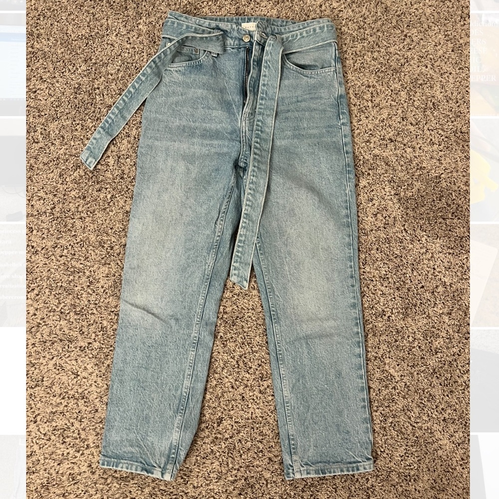 Top shop jeans with tie